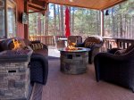 Amazing Forest-View Deck with 3 Propane Firepits, TV, Lounge Area and 6 Seat Patio Set